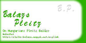 balazs pleitz business card